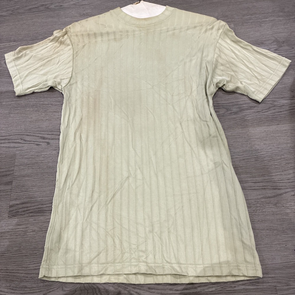 Pronti  Collection By Phita Mens T-Shirt Crew Neck Size 3X Light Green Striped